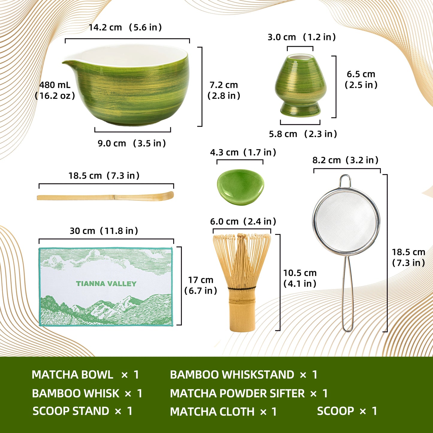 Matcha Set Forest Moss (Dk.Green)